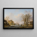 Patineurs sur une rivière gelée, Dordrecht - Willem de Klerk — ingelijst kunstwerk aan de muur