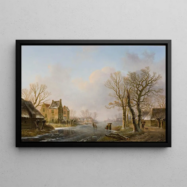 Willem De Klerk - Skaters On A Frozen River Dordrecht.webp