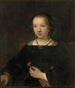 Jong meisje met een anjer - Willem Drost — weergave van het kunstwerk
