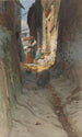Uitzicht op een kleine straat in Rocca di Papa - Willem Johannes Martens — weergave van het kunstwerk
