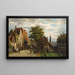 Figures dans une ville hollandaise par une journée ensoleillée - Willem Koekkoek — framed artwork on a wall