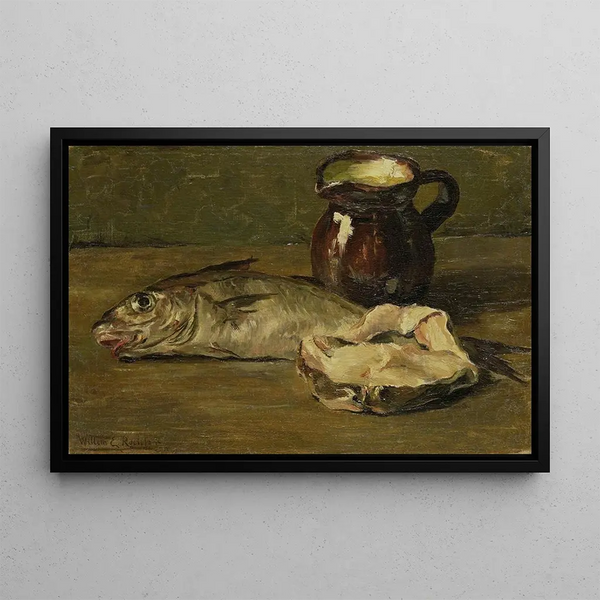 Willem Roelofs II - Stilleven met kabeljauw.webp