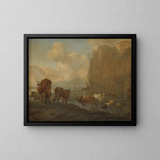 Willem Romeyn - Livestock by a River.webp
