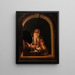 Een jonge jongen met een uil - Willem van Mieris — ingelijst kunstwerk aan de muur
