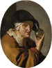 Een oude vrouw met een urineglas De bedrieger - Willem van Mieris — weergave van het kunstwerk