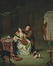 Tartuffe en Elmire betrapt door Damis, de zoon van Orgon - Willem van Mieris — weergave van het kunstwerk