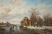 Patineurs sur une voie d'eau gelée - Willem Vester — weergave van het kunstwerk