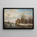 Patineurs sur une voie d'eau gelée - Willem Vester — ingelijst kunstwerk aan de muur