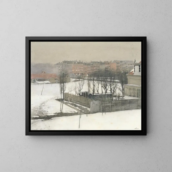 View of the Oriental Park under the Snow - Willem Witsen — framed artwork on a wall