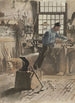 Voorbeeld van smid aan het werk in zijn smederij - Willem Witsen — weergave van het kunstwerk