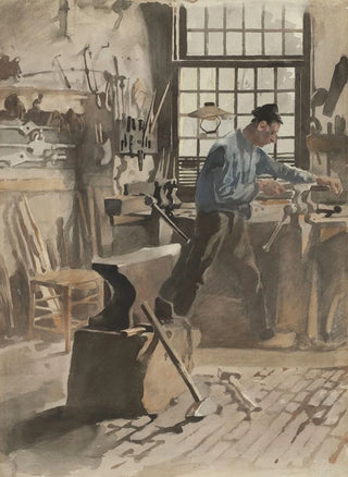Willem Witsen - Smid aan het werk in zijn smidse.webp