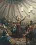 Danseuse égyptienne onder een tent met muzikanten en toeschouwers - Willem de Famars Testas — weergave van het kunstwerk