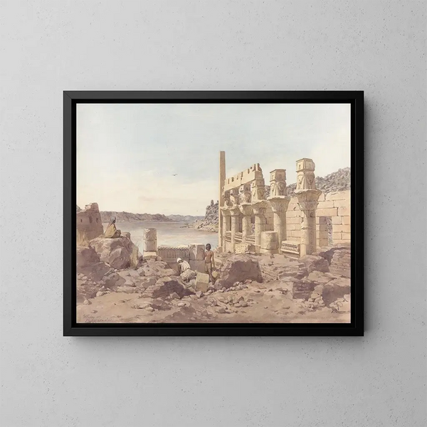 View of the temples of Philae in Aswan - Willem de Famars Testas — framed artwork on a wall