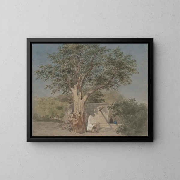 Cabin under a tree in Karo - Willem de Famars Testas — framed artwork on a wall