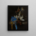 Natuurlijke jachtstilleven met een fluwelen tas op een marmeren rand - Willem van Aelst — ingelijst kunstwerk aan de muur