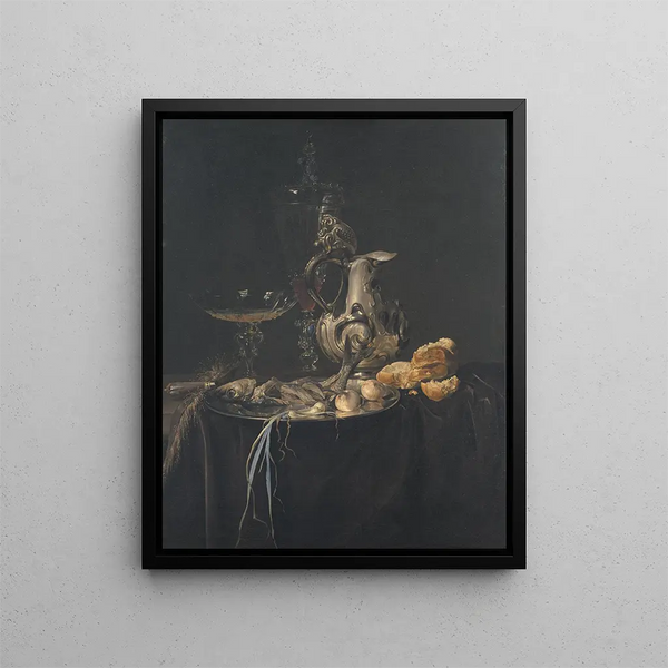 Willem van Aelst - Still Life Breakfast Piece With A Silver Jug.webp