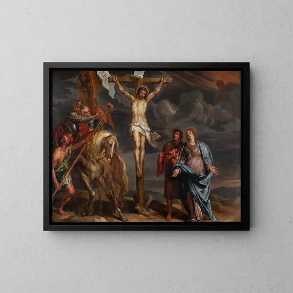 The Crucifixion - Willem van Herp — framed artwork on a wall
