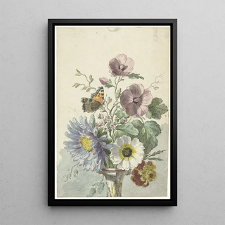 Willem van Leen - Bouquet of Flowers with a Butterfly.webp