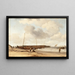 Strand met een Weyschuit getrokken op de oever - Willem van de Velde de Jonge — ingelijst kunstwerk aan de muur