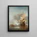 Het kanonschot - Willem van de Velde de Jonge — ingelijst kunstwerk aan de muur