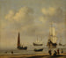 Drie-masten en vissersboten in een kalmte - Willem van de Velde de Jonge — weergave van het kunstwerk