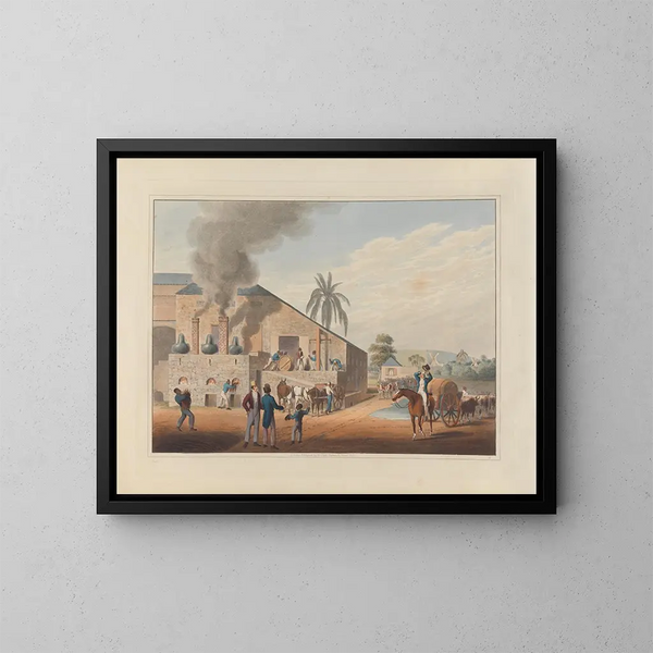 Exterior painting of the healing house and stills - William A V Clark — framed artwork on a wall