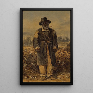 William Aiken Walker - Man Smoking Pipe in Cotton Field.webp
