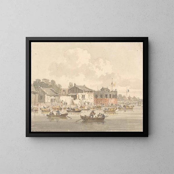 Fort en face de l'usine de Canton - William Alexander — framed artwork on a wall