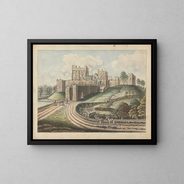 Château de Prudhoe, Northumberland - William Beilby — framed artwork on a wall
