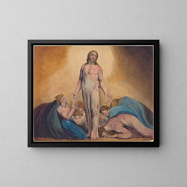 The Christ appearing to his disciples after the resurrection - William Blake — framed artwork on a wall