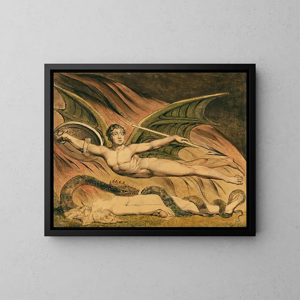 Satan exultant on Eve - William Blake — framed artwork on a wall