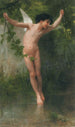 Cupid flying above the water - William Bouguereau — artwork view