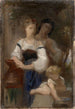 Studie voor Het geheim - William Bouguereau — weergave van het kunstwerk