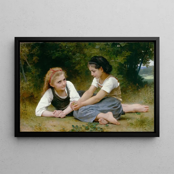 De notenplukkers - William Bouguereau — ingelijst kunstwerk aan de muur