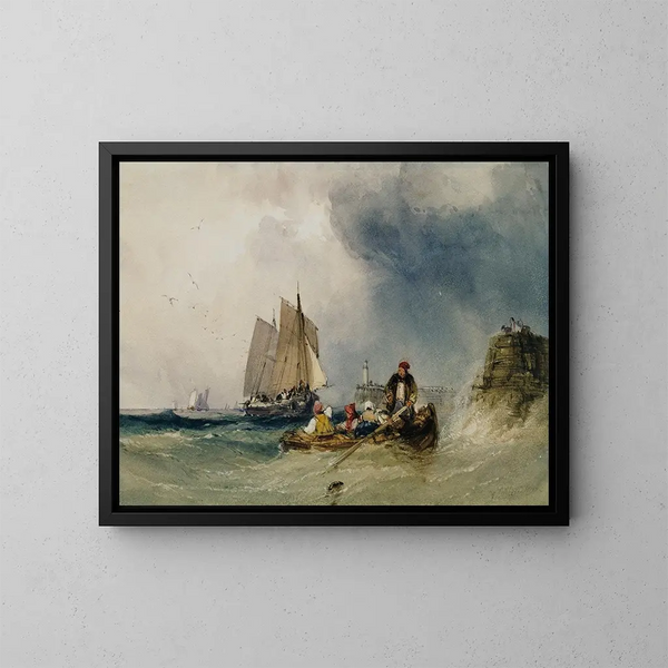 Entry into the port - William Callow — framed artwork on a wall