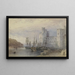 Landschap met schepen voor het kasteel van Caernarfon - William Callow — ingelijst kunstwerk aan de muur