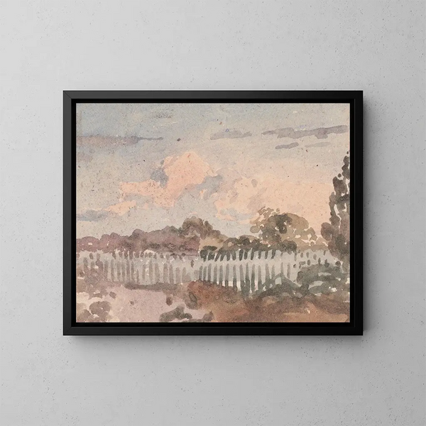 Landscape with Fence - William Collins — framed artwork on a wall