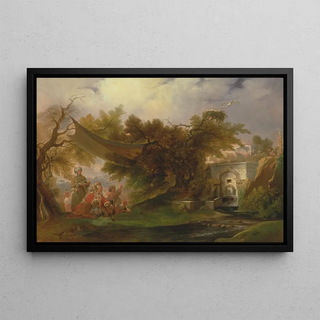 William Daniell - Indian Landscape with Figures near a Stream.webp