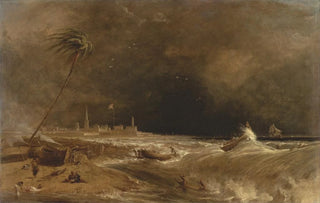 William Daniell - Madras or Fort St George in the Bay of Bengal A Squall Passing Off.webp