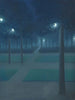 Nachtelijk Schilderij in het Koninklijk Park van Brussel - William Degouve de Nuncques — weergave van het kunstwerk