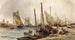 Vissers in de Haven - William Edward Webb — weergave van het kunstwerk