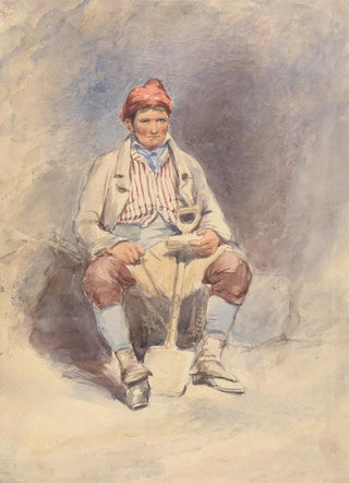 William Egley - Seated gardener with a shovel.webp