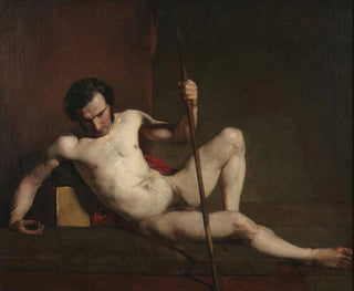 William Etty - Male Nude Leaning on Staff.webp