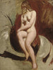 Vrouw naakt zittend - William Etty — weergave van het kunstwerk