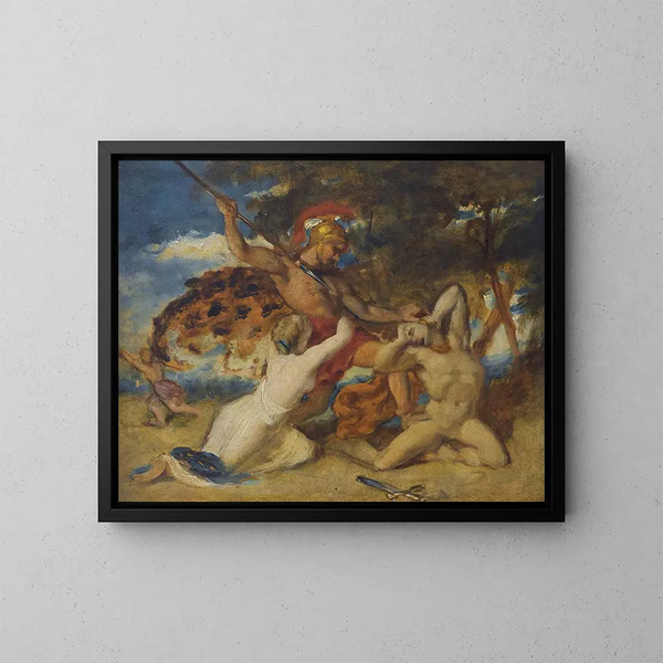 Study for the Woman Fighter Pleading for the Vanquished - William Etty — framed artwork on a wall