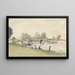 a rustic bridge on the Thames, fishermen on the bank - William Evans of Eton — framed artwork on a wall