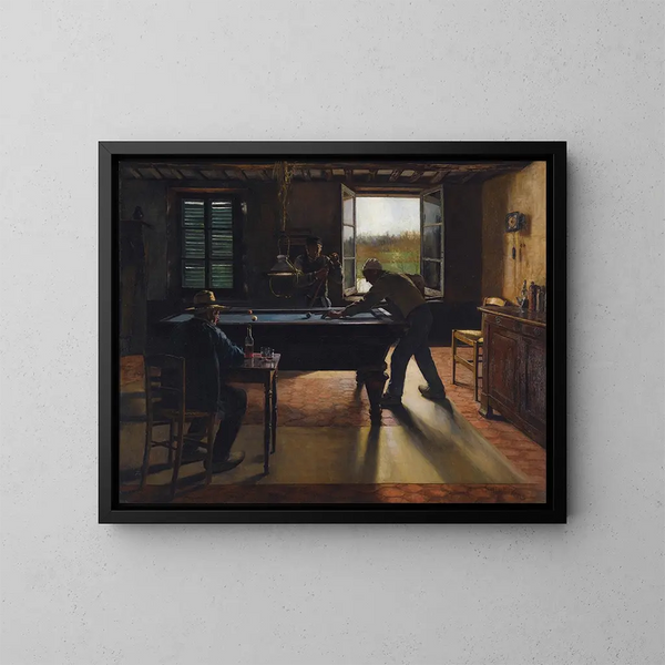 A game of billiards - William Henry Bartlett — framed artwork on a wall