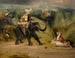 Encounter with a tiger by chance during an elephant hunt in India - William Henry Florio Hutchinsson — artwork view