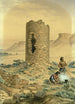 Oud ronde stenen toren - William Henry Holmes — weergave van het kunstwerk