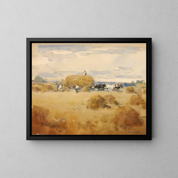 Scene of Mowing - William Henry Holmes — framed artwork on a wall